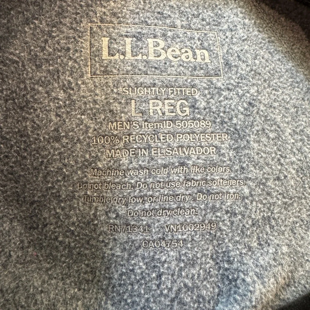 LL‎ Bean Trail Fleece Quarter Zip Pullover Lightweight Sweater L Gray Outdoor